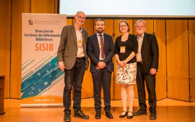 Pablo de Castro (euroCRIS), Rodrigo Donoso (SISIB), Kim Duckett (Duke University) y Marshall Breedin (Library Technology Guides) Pablo de Castro (euroCRIS), Rodrigo Donoso (SISIB), Kim Duckett (Duke University) y Marshall Breedin (Library Technology Guides)