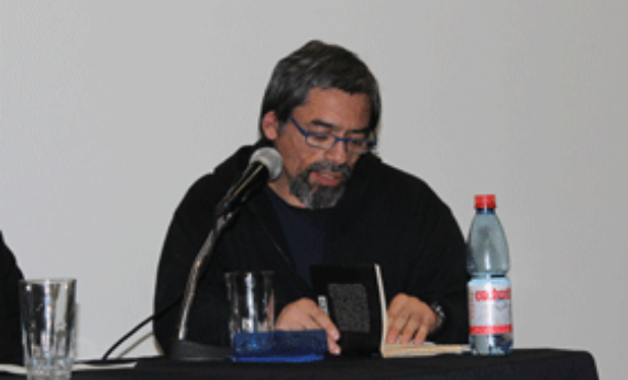 Juan Pablo Arancibia en la presentación de su libro en el ICEI