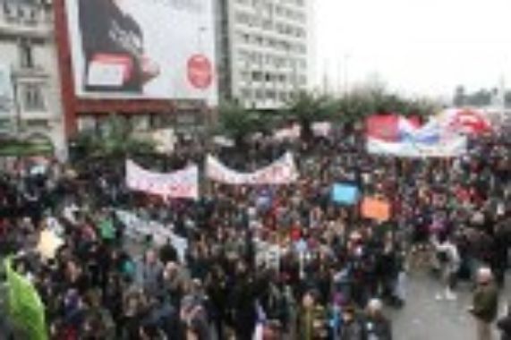 Marchas estudiantiles por el centro de Santiago