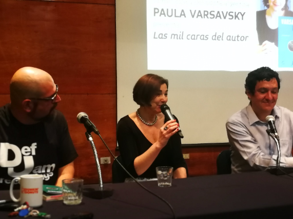 Paula Varsavsky, junto a los profesores Patricio Jara y Pablo Marín. 